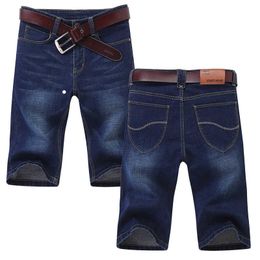Men's Shorts Summer ultra-thin elastic high-quality cotton denim shorts knee length soft light blue casual jeans men's pants P230602