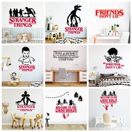 Lovely Stranger Things sticker Two-color Vinyl Wall Stickers For Kids Room Home decor Pvc Self-adhesive Decoration wallpaper