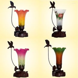 Table Lamps Tiffany Lamp European Blow Glass Lily Desk Light Study Stained Bedroom Christmas Decor LED Night