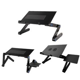 Lapdesks Aluminum Alloy Folding Lapdesks Bed Laptop Computer Desk Adjustable Notebook Tablets Stands Tray Folding Table