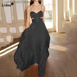 Party Dresses Robe Femme 2022 Prom Dresses Sexy Summer Solid Colour Tube Top Backless Mid Waist Suspenders Maxi Fashion Large Swing Type Skirt T230602