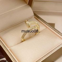 Band Rings New In Korean Fashion Classic Temperament Luxury High Quality Copper Zircon Ring Gift Banquet Women Jewellery Ring 2022 J230602