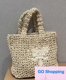 New Designer Summer Hollow-out Handmade Straw Bags English Embroidered Western Style Woven Handbag Tote Women's Fashion