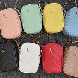 Fashion Designer Bag Womens mini mobile phone bag leather Shoulder bag temperament Crossbody bag Multi-function purse card bag 598597