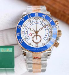 Mens watch blue dial ice out watchs gold watches men yachtmaster ii diamond luxury mechanical wristwatch 44mm automatic movement top brand