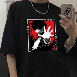 Men's T-Shirts Japanese Anime My Hero Academia Bakugou T Shirt Men Todoroki Boku No Hero Academia Tshirt Graphic Dabi Bnha Graphic Tshirt Male T230602