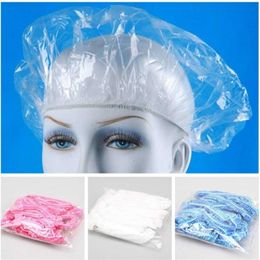 Disposable Shower Caps Waterproof One-Off Elastic Bath Cap Double Ribbon Pleated Anti Dust Bathing Cap Home Hotel Supplies