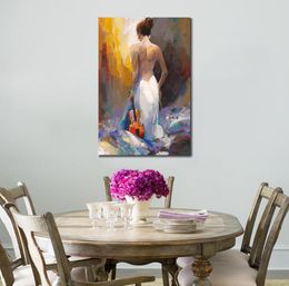 Colourful Figure Painting on Canvas Colours Show Unique Handcrafted Artwork Home Decor for Bedroom