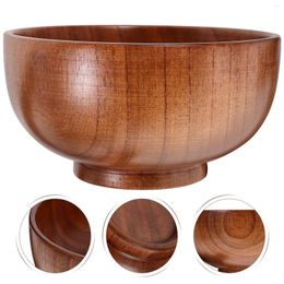 Bowls Solid Wood Bowl Multi-use Rice Japanese Dessert Soup Storage Noodle Ramen Round Salad Restaurant