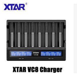 Authentic XTAR VC8 Intelligent Universal Smart Battery Charger Lithium Batteries 8 Slots USB Type C QC3.0 Quick Charging For Li-ion Ni-MH Ni-Cd 18650 21700 20700 Plus