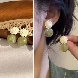 2023 New Trendy Fruit Green Resin Flower Drop Earrings Beautiful High Grade Design Ear Jewellery