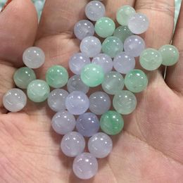 Loose Gemstones 50pcs Natural Burma Jade Round Beads For Jewelry Making Diy Bracelet Necklace Accessories Myanmar Jadeite Stone Bead