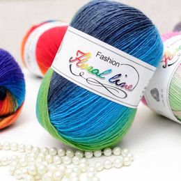 Yarn Knitted rainbow thread manual DIY crochet scarf shawl sweater gradient wool factory wholesale knitted yarn P230601