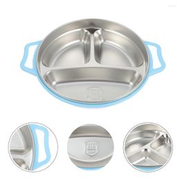 Dinnerware Sets Compartment Plate Stainless Steel Toddler Tray Divided Camping Dishes & Utensils Storage Split Disk Dinner