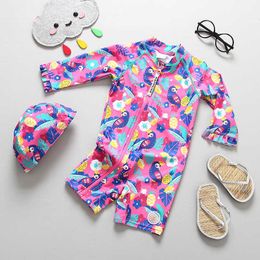 Children's Swimwear 1-7 year old girl children's swimsuit long sleeved surfing baby floating suit - SW370 P230602