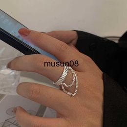 Band Rings Silver Colour Multi Layer Chain Rings Punk Vintage Fidget Ring For Men Women Hip Pop Rings Fashion Jewellery Birthday Gift J230602