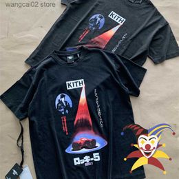 Men's T-Shirts Washed Black Kith T Shirt Men Women 1 1 High Quality Oversized T-shirts Streetwear Top Tees T230602