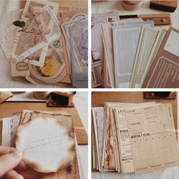 Packaging Paper 260pcs Retro Tickets Stamps Leaves Flowers Handbook Commemorative Book DIY Memo Material Pack Po Album Diary Monthly Plan 230601