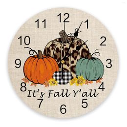 Wall Clocks Thanksgiving Autumn Pumpkin Sunflower Clock Modern Design Living Room Decoration Watch Home Decor