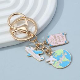 Keychains Earth Aeroplane Keychain No Matter Where Pendant Travel Keyring Friendship Friend Jewellery Diy Handmade