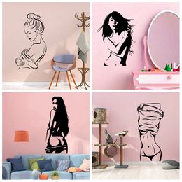 Sexy Lady Woman Decal Decorative Wall Sticker For Women's Bedroom Stickers Wall Art Decor sexy lady woman Wallpaper Vinyl Decal