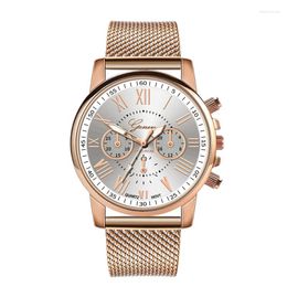 Wristwatches Geneva Women's Watches Luxury Rose Gold Mesh Band Quartz Women Casual Sports Promotion Price Drop