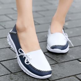 Women Flats Ballet Shoes Cut Out Leather Breathable Moccasins Women Boat Shoes Ballerina Ladies Casual Shoes 2022 New Shoes