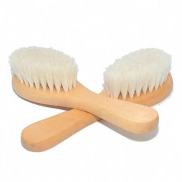 New Baby Hair Brush Infant Comb Girls Boys Massager Pure Hairbrush Wooden Bath Brushes Plastic Natural Wool Head Scrubbers Wholesale