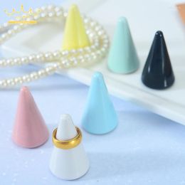Jewellery Pouches Creative Ceramic Conical Ring Display Stand Store Window Counter Props Rack