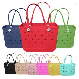 Storage Bags Extra Large Beach Bag Summer EVA Basket Women Silicon Tote With Holes Breathable Pouch Shopping 38/48cm