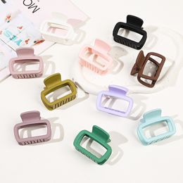 Square Hair Clips for Women Girls, Neutral Colours Rectangular Shark Claw Thick Hair, Strong Hold Barrette for Children Thin Hair