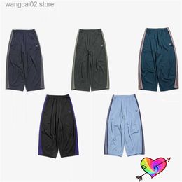 Men's Pants 2023 Multicolor Needles Wide Leg Pants Men Women 1 1 Sports Needles Track Pants Classic Butterfly Oversize AWGE Sweatpants T230602