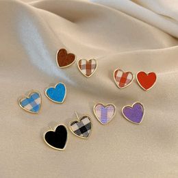 Stud Simple and Sweet Heart shaped Stainless Steel Earrings for Women Accessories Korean Fashion Jewellery Wedding Girl G230602