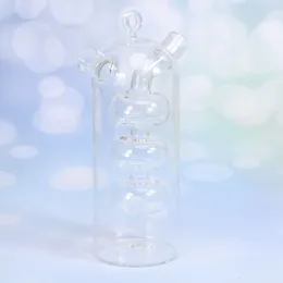 Storage Bottles 2 -in-1 Glass Dispenser Oil Vinegar Pourer Jar Cruet Bottle