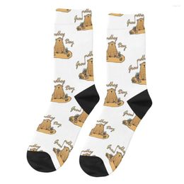 Men's Socks Groundhog Day Cool Happy Men's Vintage Animal Harajuku Seamless Crew Sock Gift Pattern Printed