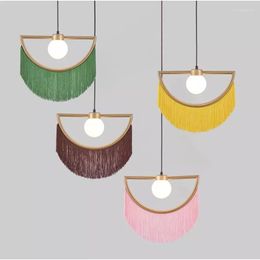 Pendant Lamps Modern Colorful Cloth Tassel Light Luxury El Bedroom Lamp Creative Wedding Paty Art Decor Hanging Lighting