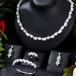 Necklace Earrings Set Soramoore Luxury Gorgeous Shiny Long Ring For Women Bridal Wedding Cubic Zirconia Costume