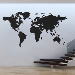 Modern Home Decor World Map Wall Sticker Vinyl Interior Design Bedroom Living Room Map Of The World Wall Decal Removable