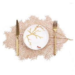 Table Mats Dining Simulation Coral Branch Placemat For Tea Coffee Gold Mat Insulation Pads