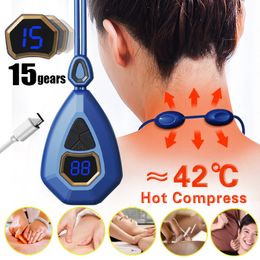 Massaging Neck Pillowws Ems Pulse Mini Portable Electric Massager Cervical Heater Relax Pain Relief Muscle Massage Instrument Body Health Care Tool 230602