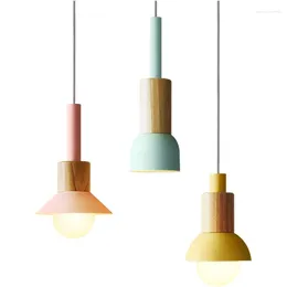 Pendant Lamps Nordic Wood Light Fixture Wooden Hanging For Bedroom Kitchen Dining Room Lighting Decor Chandelier Home Indoor