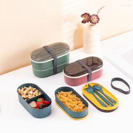 Dinnerware Sets Mini Japanese-style Children's Lunch Box Double-layer Can Be Microwaved Separated And Stored In The