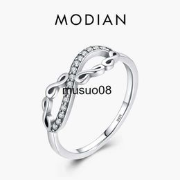 Band Rings Modian Original 925 Sterling Silver Infinite Love Charm Diamond Finger Ring Brand Trendy CZ Fine Jewellery For Women Party Gifts J230602