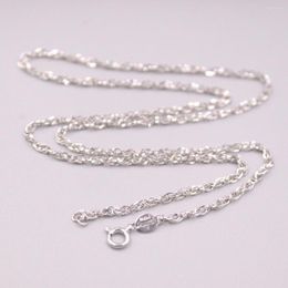 Chains PT950 Pure Platinum 950 Necklace 2mmW Twisted Singapore Link For Women's Solid Platinum950 Chain 44cm Length Jewelry Gift