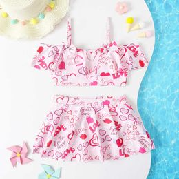 Swimwear New two-piece children's Heart shaped girls' Baby Children's cute Girls' swimsuit P230602