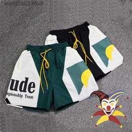 Men's Shorts Sunset RHUDE Shorts Men Women Top Version Streetwear Loose Inside Mesh Drawstring Rhude Breeches With Tags T230602