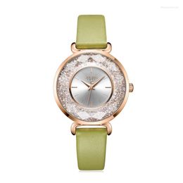 Wristwatches Full Crystal Elegant Cutting Women's Watch Japan Quartz Lady Hours Fine Fashion Leather Bracelet Girl's Gift Julius Box
