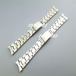 17mm Or 20mm NEW Pure Solid 316L Curved end Stainless steel Silver Brushed Finished Watch Bands Bracelets Used for Rolex Watch186P