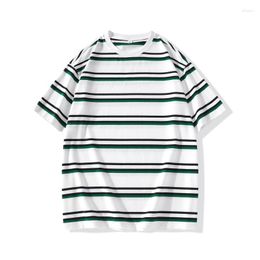 Men's T Shirts Vintage Striped Shirt Men Clothing Harajuku High Quality Casual Short Sleeve Tee Korean Streetwear Trendy Loose Tops 2023