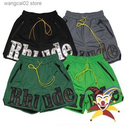 Men's Shorts Mesh Rhude Shorts Men Women 1 1 Best Quality Leather Embroidery Shorts Multiple Pockets Breeches T230602